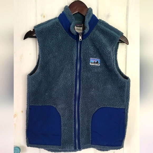 Patagonia Retro Kids Sherpa Full Zip Vest XL - Picture 1 of 7